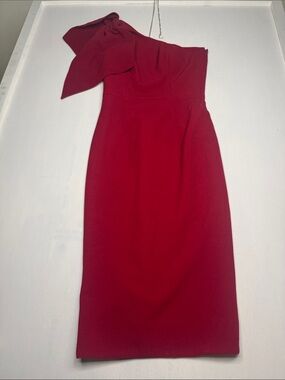 Dress the Population One-Shoulder Crimson Sheath Dress